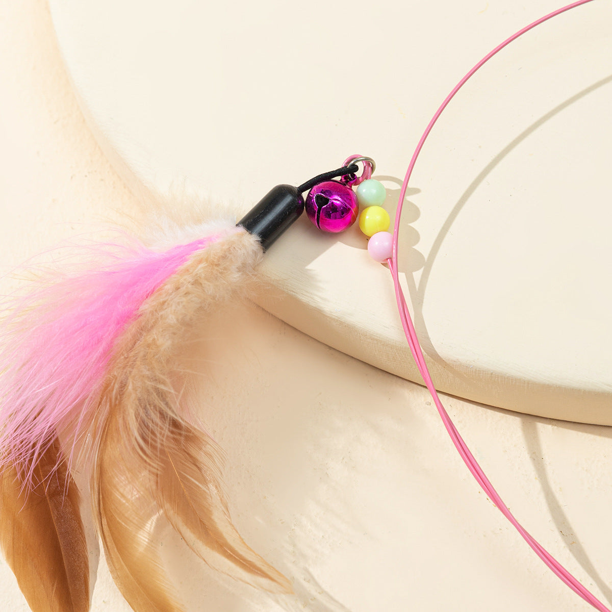 37.4" Durable Steel Wire Cat Teaser Wand | Interactive Feather/Mouse Cat Toy with Bell
