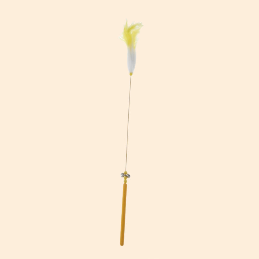 Interactive Feather Cat Wand Toy Set - Engaging Teaser Sticks with Bell for Kitten & Cat Play