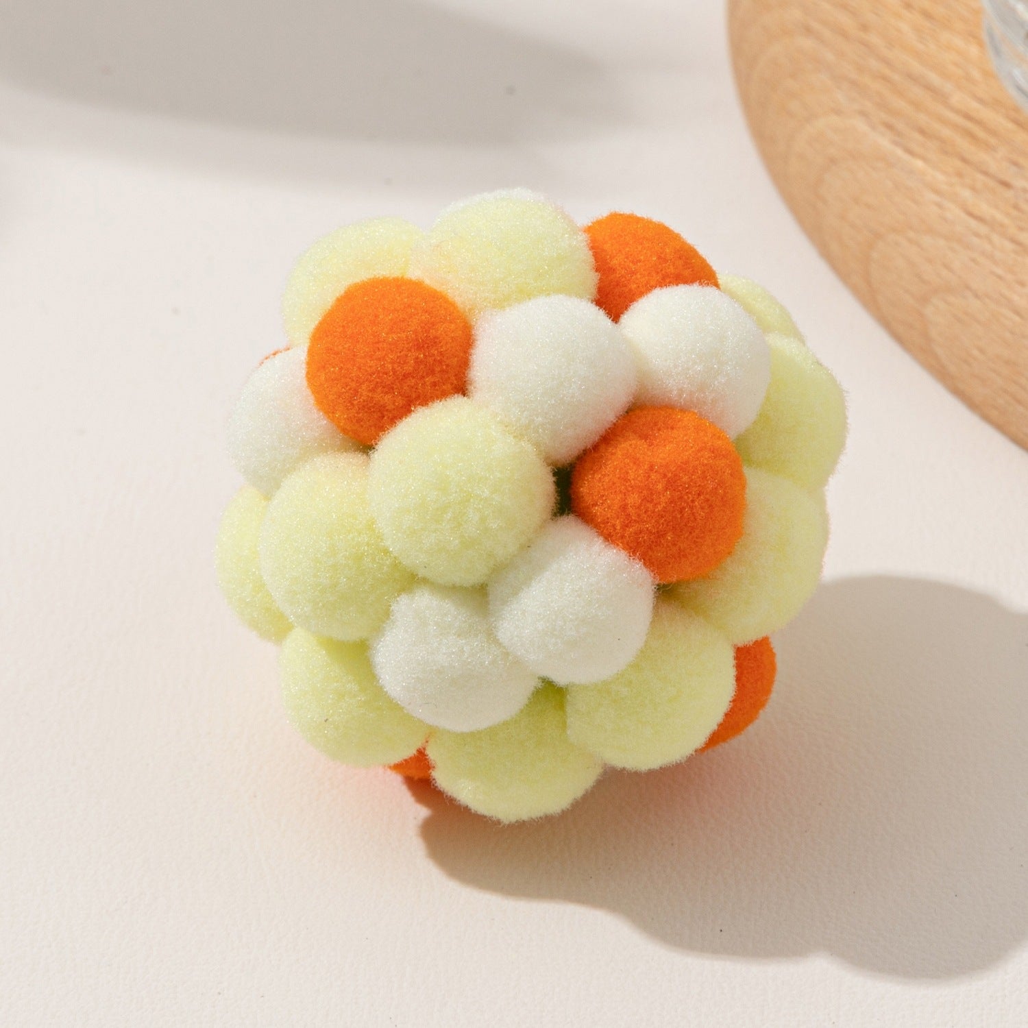 5cm Colorful Plush Pom Pom Cat Toy Balls, Interactive Kitten Chew & Chase Toys for Cats Exercise, Boredom Relief & Teeth Cleaning