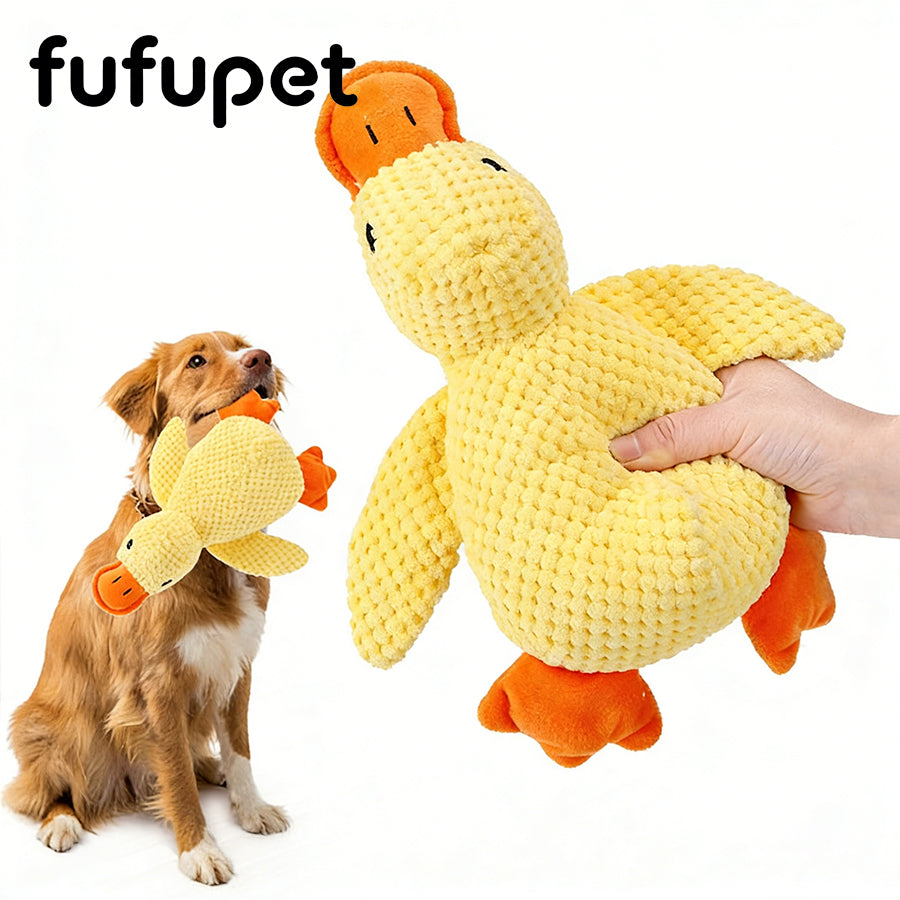 Squeaky Plush Duck Dog Toy, Durable Chew Toy for Small Medium Large Dogs, Interactive Puppy Teething Toy for Boredom & Anxiety Relief