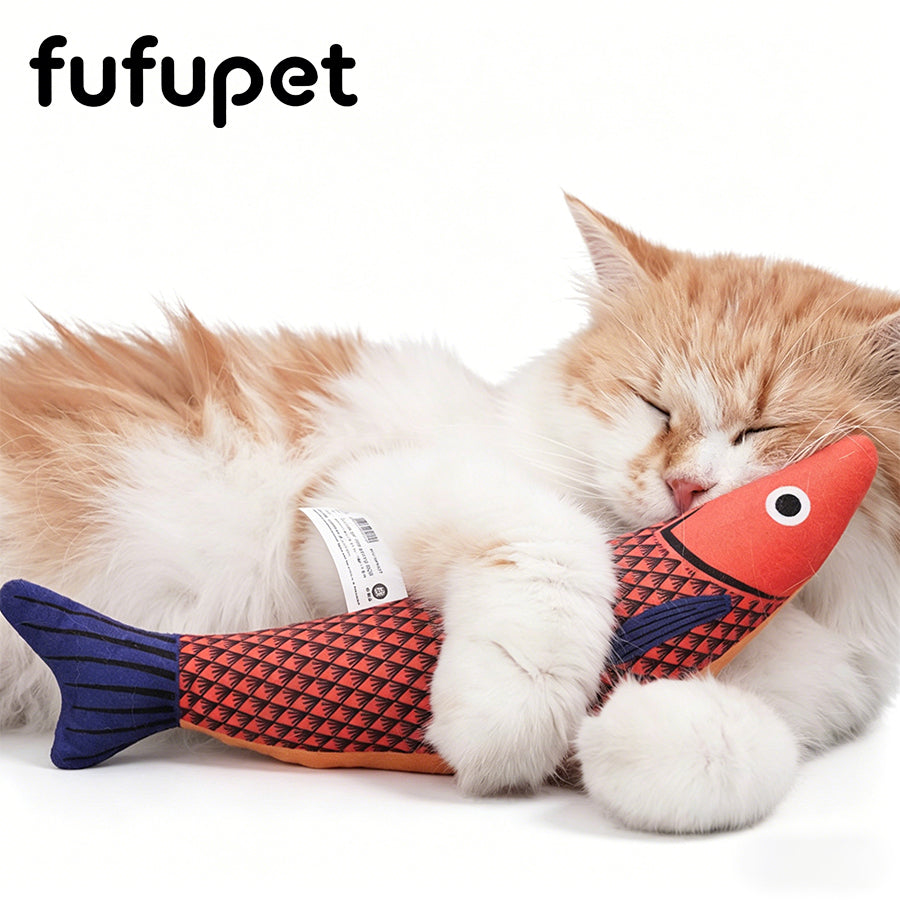 Catnip Fish Toy for Cats, Interactive Plush Kicker Toy with Crinkle Sound, Durable Chew Toy for Boredom Relief & Teeth Cleaning, Washable Simulation Fish Pillow for Indoor Cats Kitten