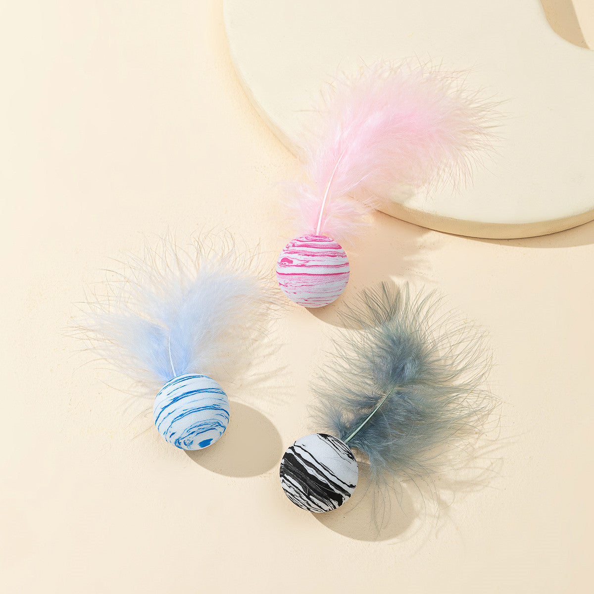 Interactive Feather Space Ball Cat Toy | Durable EVA Ball with Soft Feather for Kitten Play & Hunting Fun