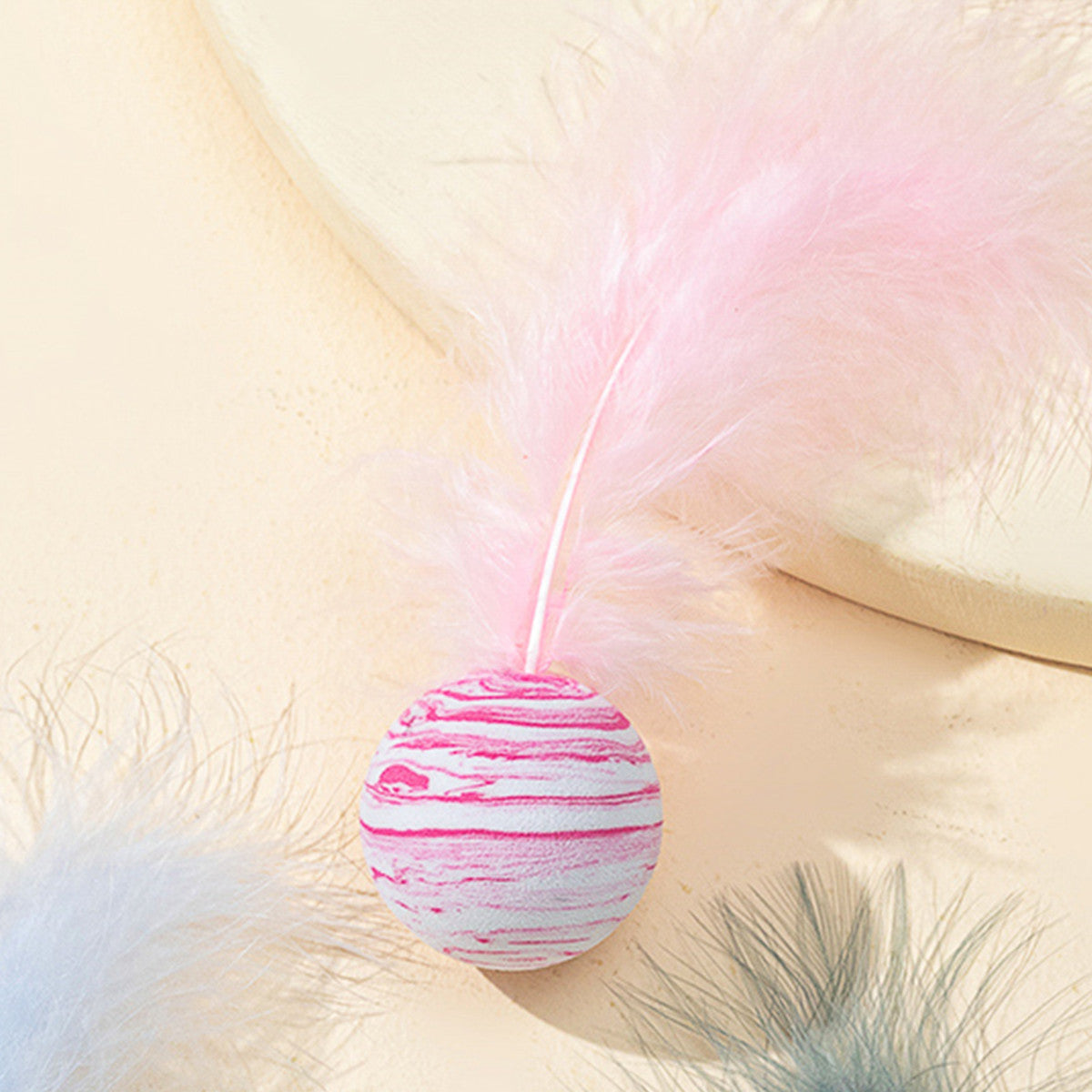 Interactive Feather Space Ball Cat Toy | Durable EVA Ball with Soft Feather for Kitten Play & Hunting Fun