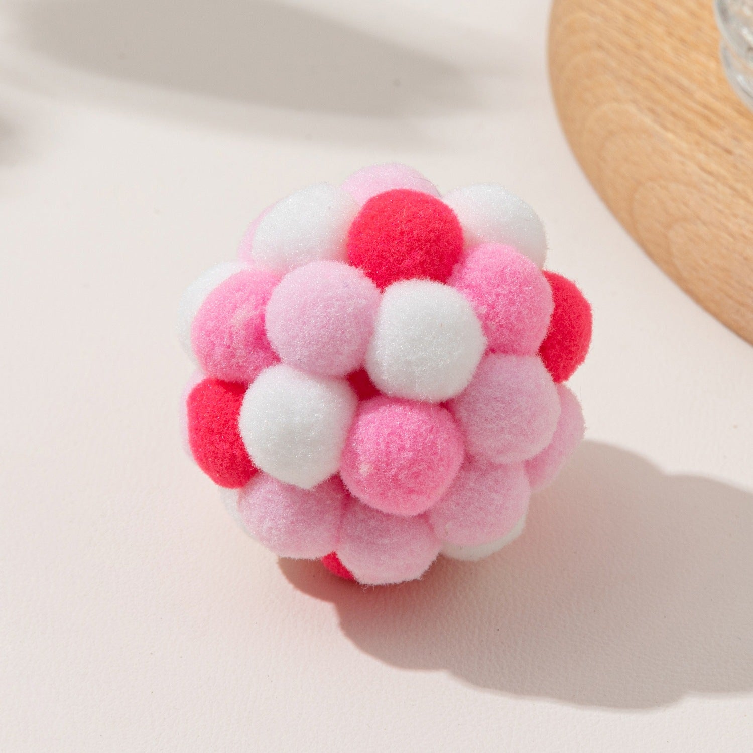 5cm Colorful Plush Pom Pom Cat Toy Balls, Interactive Kitten Chew & Chase Toys for Cats Exercise, Boredom Relief & Teeth Cleaning