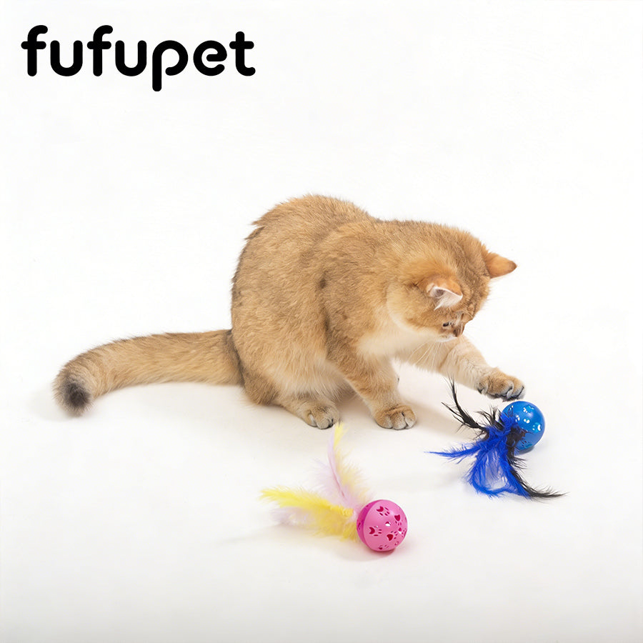 Interactive Feather Bell Ball Cat Toy - Fun Chase & Exercise Toy for Kittens & Adult Cats