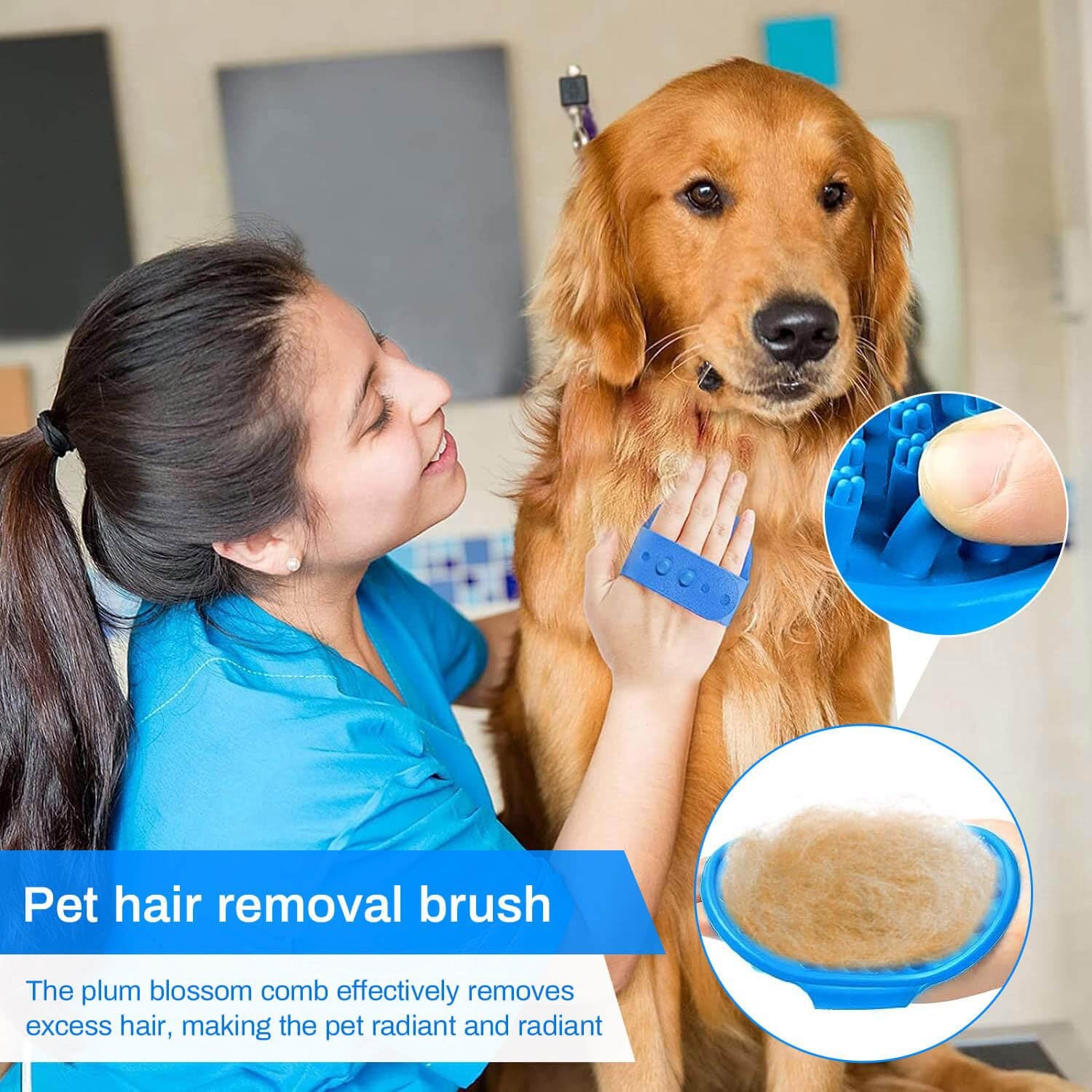 Silicone Pet Bath Brush, Grooming & Massage Brush for Dogs & Cats, Soft Bristles Shampoo Brush for Shedding, Bathing & Hair Removal, 4 Colors Available