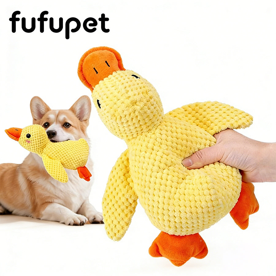 Squeaky Plush Duck Dog Toy, Durable Chew Toy for Small Medium Large Dogs, Interactive Puppy Teething Toy for Boredom & Anxiety Relief