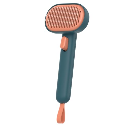 Aumuca Cat Brush for Shedding, Cat Brushes for Indoor Cats, Cat Brush for Long or Short Haired Cats, Cat Grooming Brush Cat Comb for Kitten Rabbit Massage Removes Loose Fur - Green