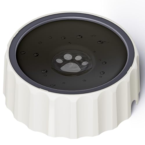 Dog Water Bowl No Spill 70oz/2L Large Capacity Dispenser Non Slip No Splash Bowl Pet Slow Feeder No Drip Dog Water Bowl on Vehicle Slow Water Bowl for Dogs and Cats - Black