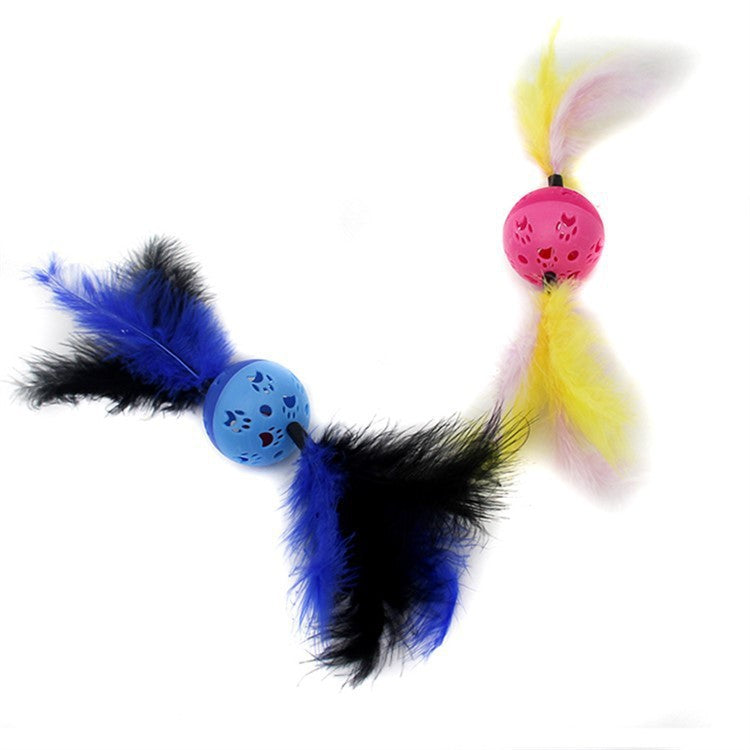 Interactive Feather Bell Ball Cat Toy - Fun Chase & Exercise Toy for Kittens & Adult Cats