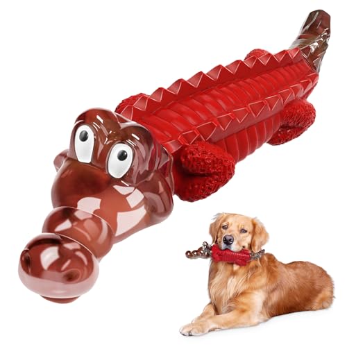 Jeefome Dog Toys for Aggressive Chewers - Tough,Indestructible Dog Chew Toys for Large, Medium,Small Breed to Keep Them Busy - Red