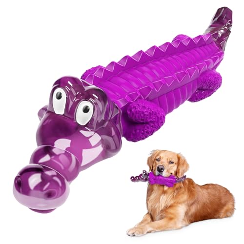 Jeefome Dog Toys for Aggressive Chewers - Tough,Indestructible Dog Chew Toys for Large, Medium,Small Breed to Keep Them Busy - Purple