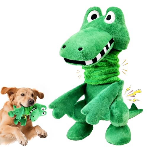 Fuufome Large Squeaky Dog Toys- Plush Dog Toys with Soft Fabric for Small, Medium, and Large Dogs Daily Companionship, Training Reward Gift - dark green
