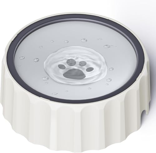Dog Water Bowl No Spill 70oz/2L Large Capacity Dispenser Non Slip No Splash Bowl Pet Slow Feeder No Drip Dog Water Bowl on Vehicle Slow Water Bowl for Dogs and Cats - Grey