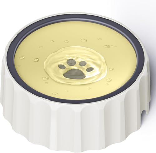 Dog Water Bowl No Spill 70oz/2L Large Capacity Dispenser Non Slip No Splash Bowl Pet Slow Feeder No Drip Dog Water Bowl on Vehicle Slow Water Bowl for Dogs and Cats - Beige