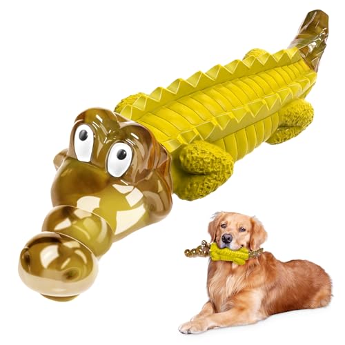 Jeefome Dog Toys for Aggressive Chewers - Tough,Indestructible Dog Chew Toys for Large, Medium,Small Breed to Keep Them Busy - Yellow