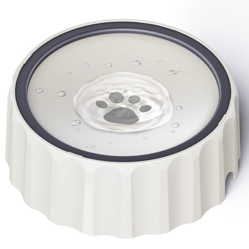 Dog Water Bowl No Spill 70oz/2L Large Capacity Dispenser Non Slip No Splash Bowl Pet Slow Feeder No Drip Dog Water Bowl on Vehicle Slow Water Bowl for Dogs and Cats - White