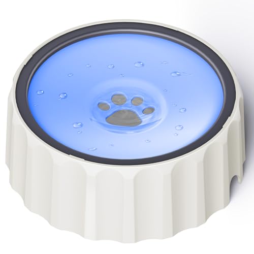 Dog Water Bowl No Spill 70oz/2L Large Capacity Dispenser Non Slip No Splash Bowl Pet Slow Feeder No Drip Dog Water Bowl on Vehicle Slow Water Bowl for Dogs and Cats - Purple