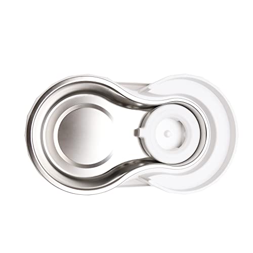RIZZARI Automatic Gravity Pet Dispenser: Helps Prevent Urinary Stones - Activated Carbon Ion Exchange System - 6.5L Large Capacity Stainless Steel-Ideal for Cats & Small Dogs-All-Day Hydration at Home - 5L / ['White']