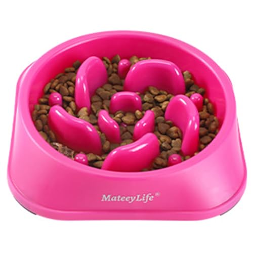 MateeyLife Slow Feeder Dog Bowls 2PCS, Anti-Choking Puzzle Dog Food Bowls, Anti-Slip Interactive Feeding Slow Down Eating, Bloat Stop Maze Dishes for Medium Breeds - J-Purple / Medium