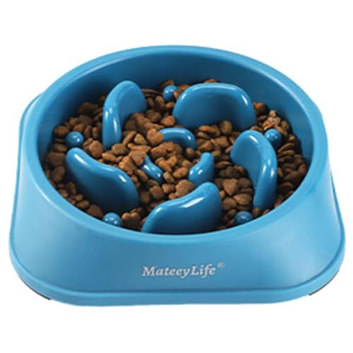 MateeyLife Slow Feeder Dog Bowls 2PCS, Anti-Choking Puzzle Dog Food Bowls, Anti-Slip Interactive Feeding Slow Down Eating, Bloat Stop Maze Dishes for Medium Breeds - G-DarkBlue / Medium