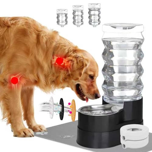 RIZZARI Automatic Gravity Pet Dispenser: Helps Prevent Urinary Stones - Activated Carbon Ion Exchange System - 6.5L Large Capacity Stainless Steel-Ideal for Cats & Small Dogs-All-Day Hydration at Home - 9L / Carbon Black