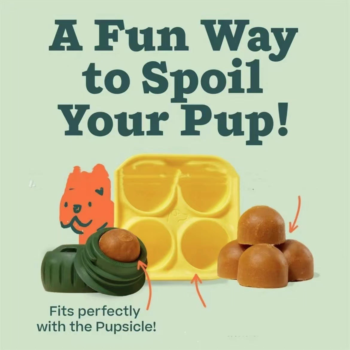 FUFUPET Pupsicle Dog Enrichment Toy | Reusable Fillable Treat Ball for Boredom & Anxiety Relief