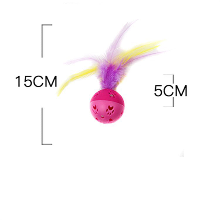 Interactive Feather Bell Ball Cat Toy - Fun Chase & Exercise Toy for Kittens & Adult Cats