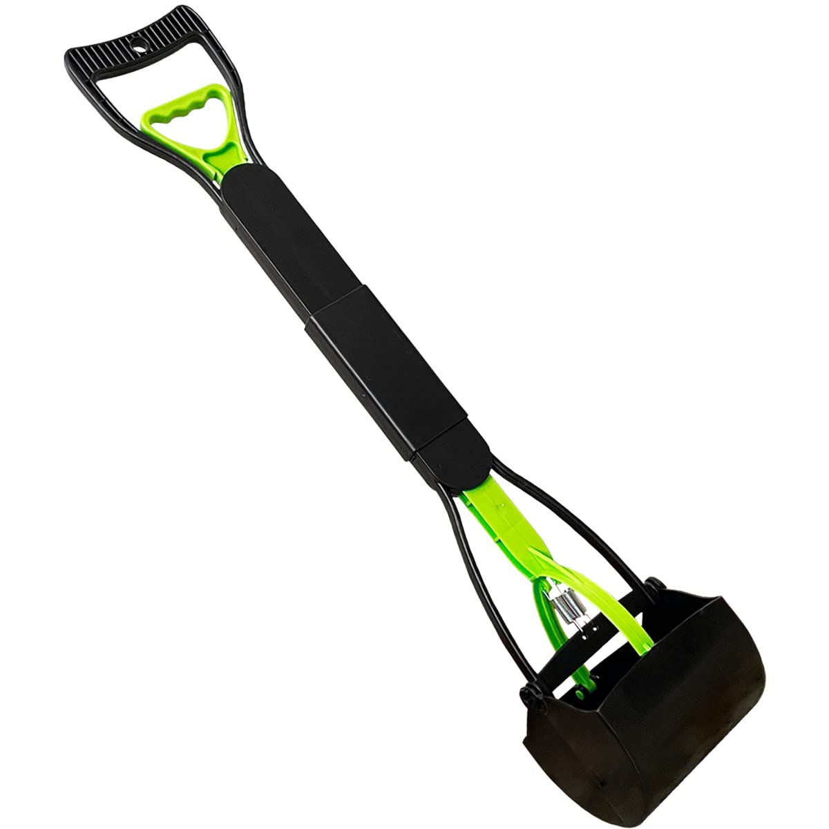 SZHLUX 28" Pooper Scooper, Foldable Dog Pooper Scooper with Unbreakable Material and Durable Spring for Grass and Gravel, Green