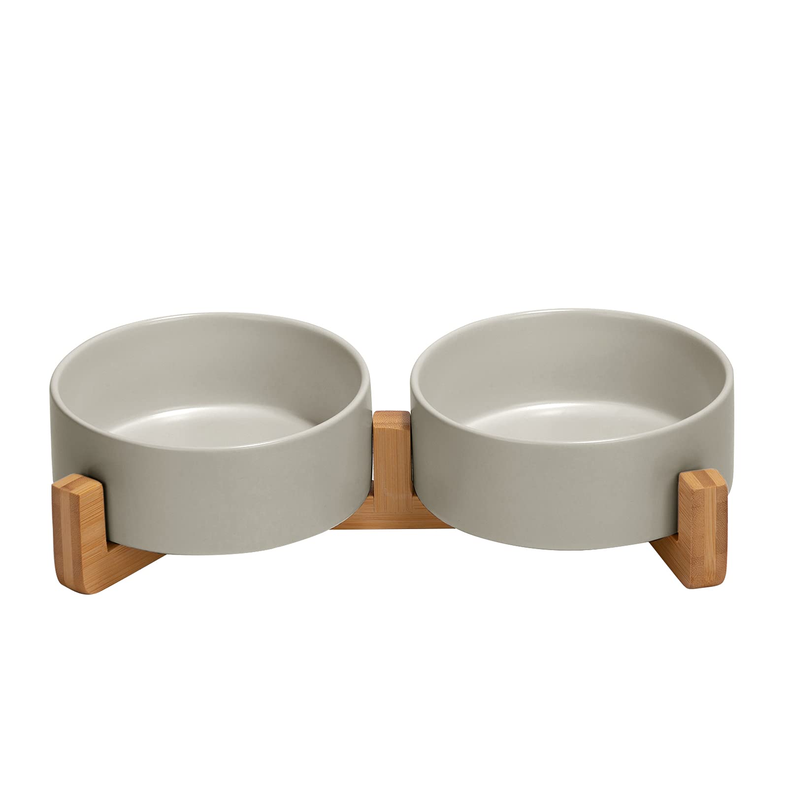 Elevated Ceramic Dog Bowl Set - Double Dog Feeding Bowls with Stand Splash Proof - Raised Dishes for Food and Water - Ideal for Small to Medium Dogs - 2 x 850 ml - 28.74 oz
