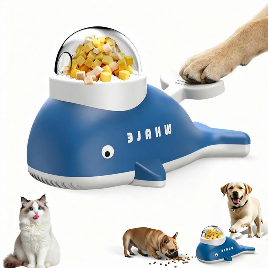 Interactive Dog Treat Dispenser Toy & Slow Feeder Dog Bowls - Duck-Shaped Puzzle Toy for Mental Stimulation, Adjustable Food Outlet for Small to Medium Cats and Dogs