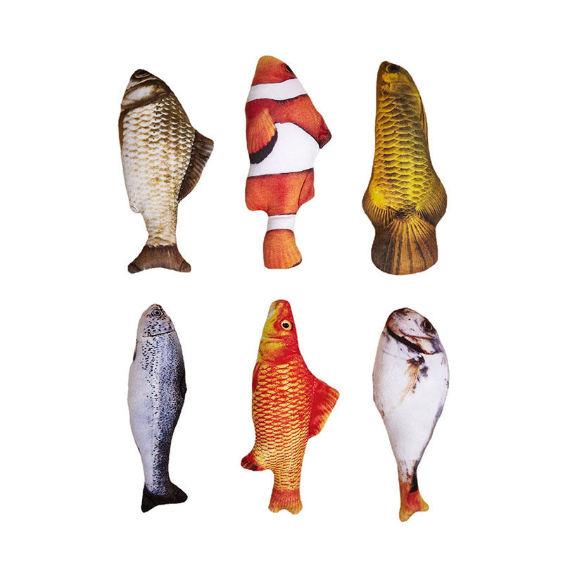 Interactive Cat Fish Toys, Cute Plush Fish Toys for Cats to Play, Bite & Kick