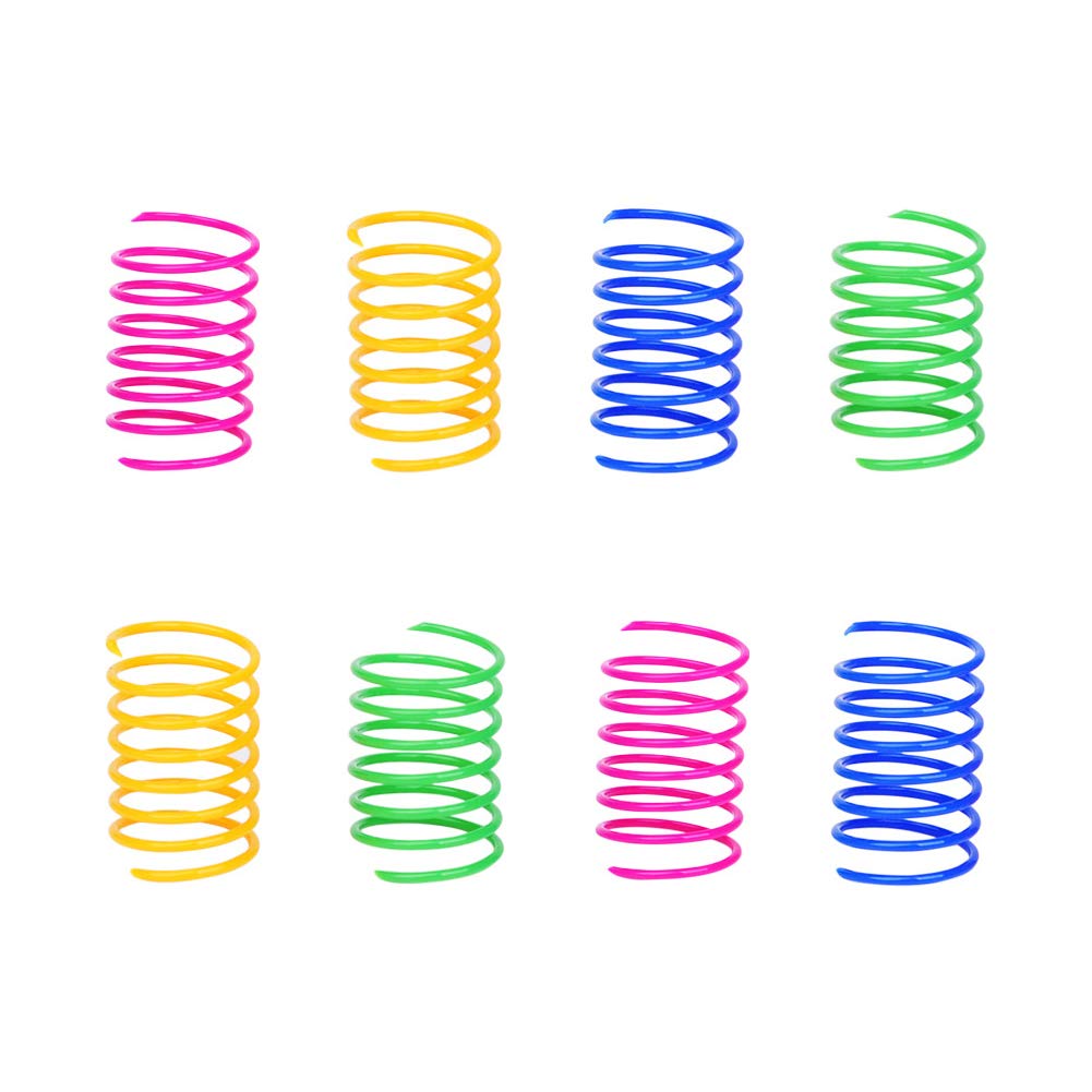 12PCS 12Colors Cat Spring Toys for Indoor Cats, Interactive Coil Springs for Self Play, Durable Heavy Plastic Cat Spiral Spring, Hunting, Biting, Swatting Creative Kitten Toy.