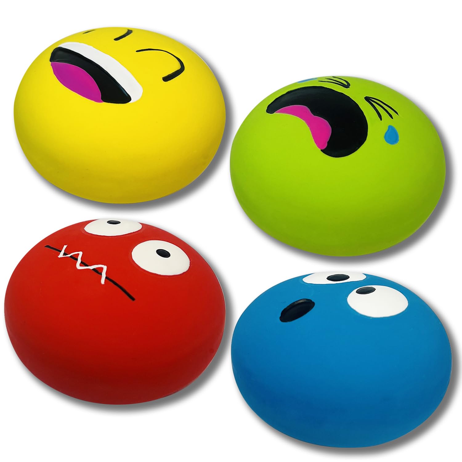 Smile Face Dog Squeaky Toys Soft Latex Squeak Balls for Puppy Small Pet Dogs 6 Pcs/Set