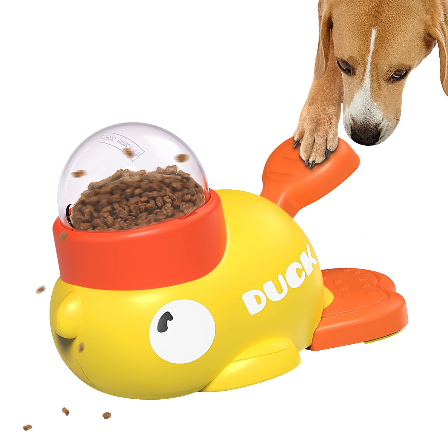 Interactive Dog Treat Dispenser Toy & Slow Feeder Dog Bowls - Duck-Shaped Puzzle Toy for Mental Stimulation, Adjustable Food Outlet for Small to Medium Cats and Dogs