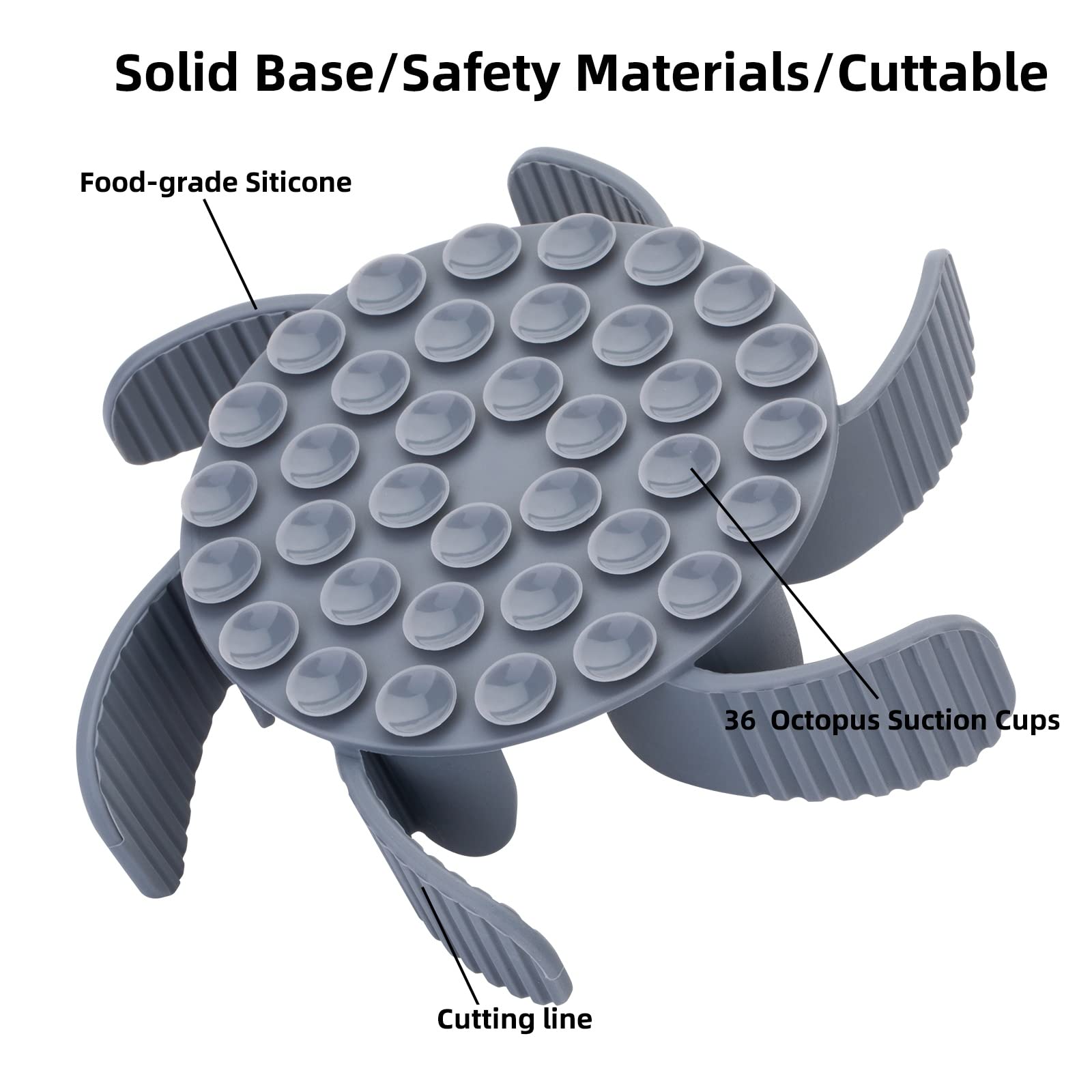 Keegud Slow Feeder Dog Bowls Insert [Octopus Suction Cups] Super Firm Slow Eating Dog Bowl [Cuttable] for Large Breed and Medium Size Dog Compatible with Regular and Elevated Dog Bowls (Turbine)