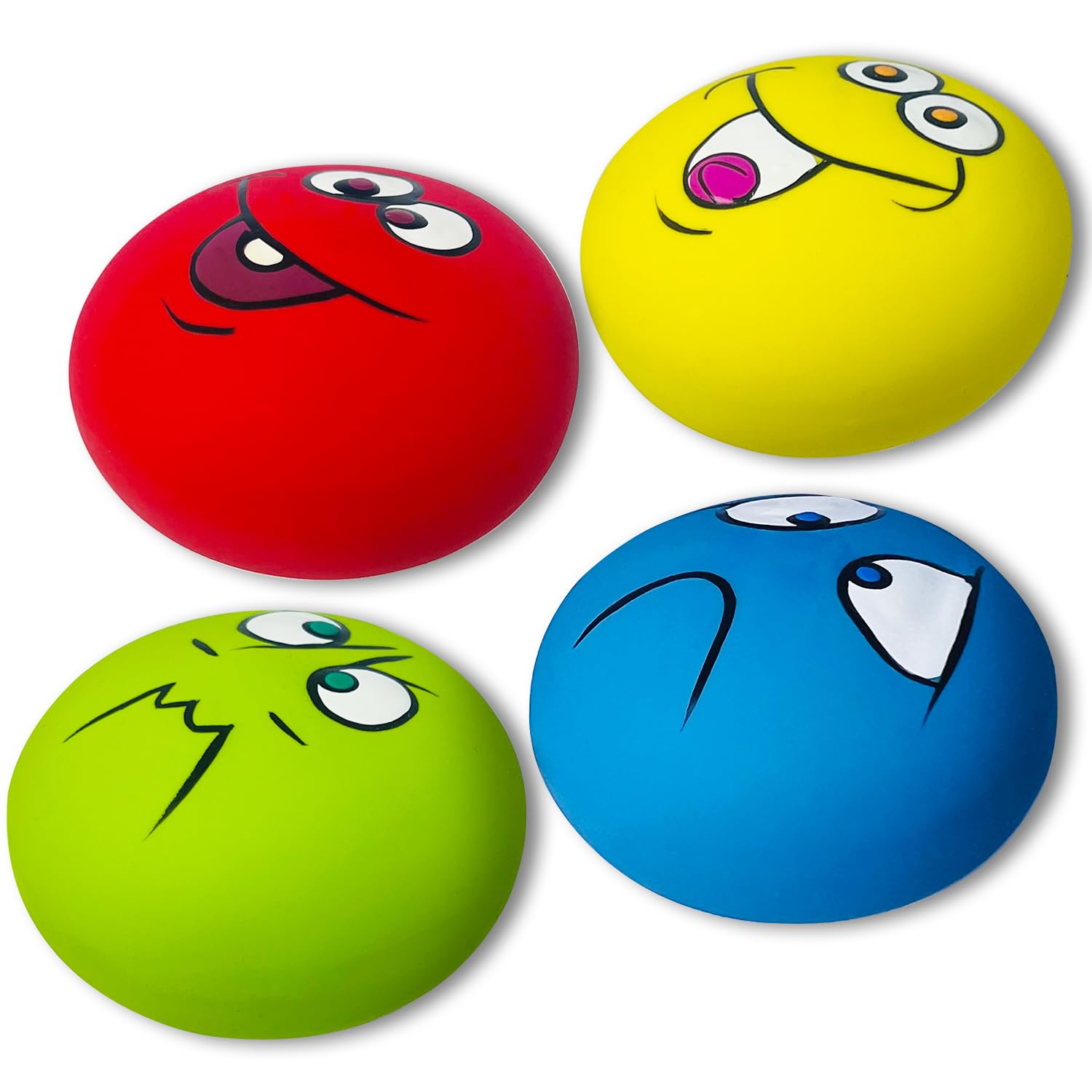 Smile Face Dog Squeaky Toys Soft Latex Squeak Balls for Puppy Small Pet Dogs 6 Pcs/Set