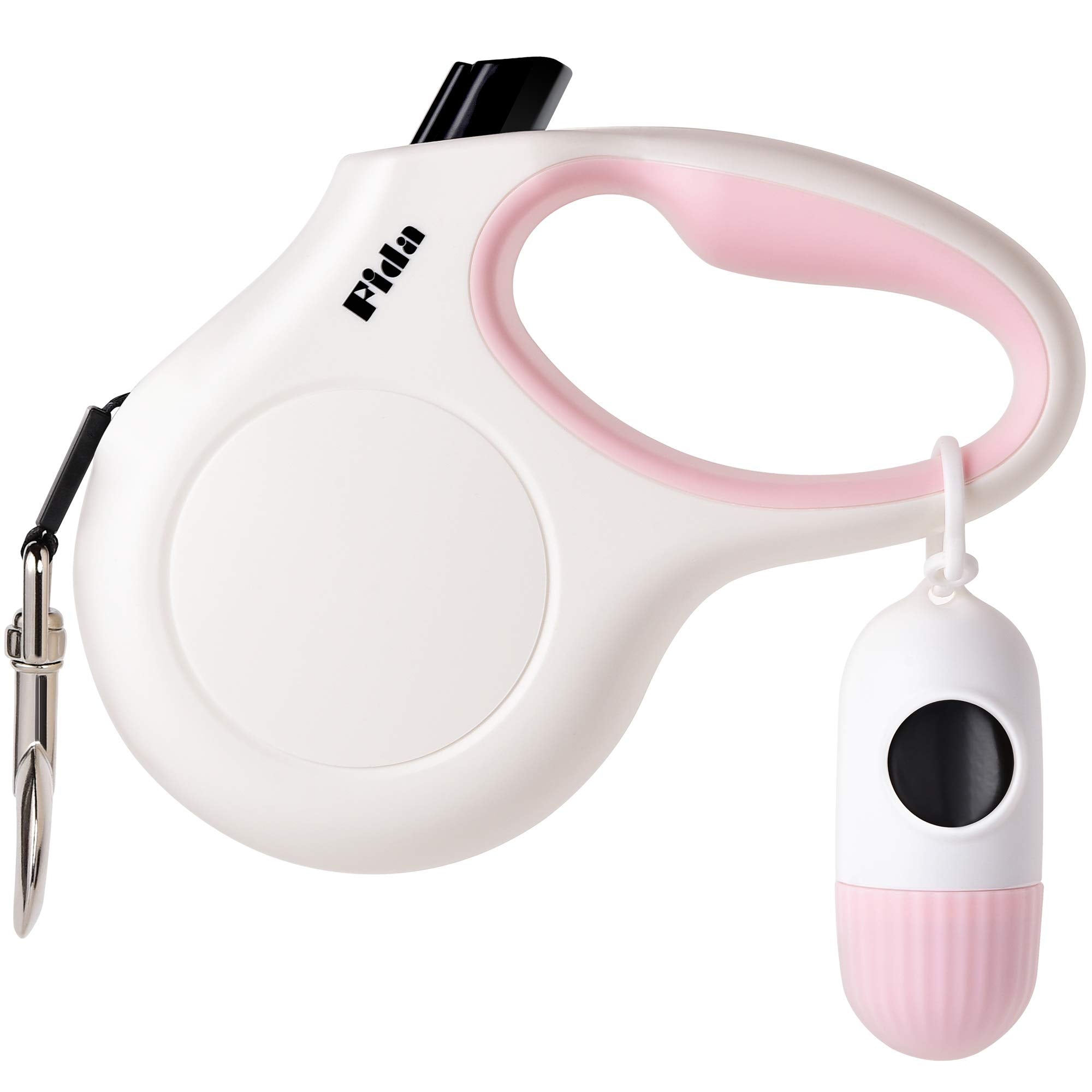PETIMP Retractable Dog Leash Lightweight 16FT Leash, with Folding Bowl,Dispenser,Waste Bags, for Small Medium Dogs(Pink)
