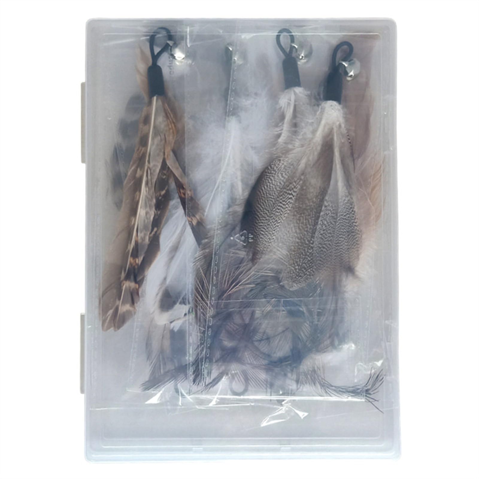 miwoowim Natural unstained Feathers,8PCS Cat Feather Toys Replacement Wand Toy Refills, Cat Feathers Refill for Indoor Cats,Perfect Wand Attachments