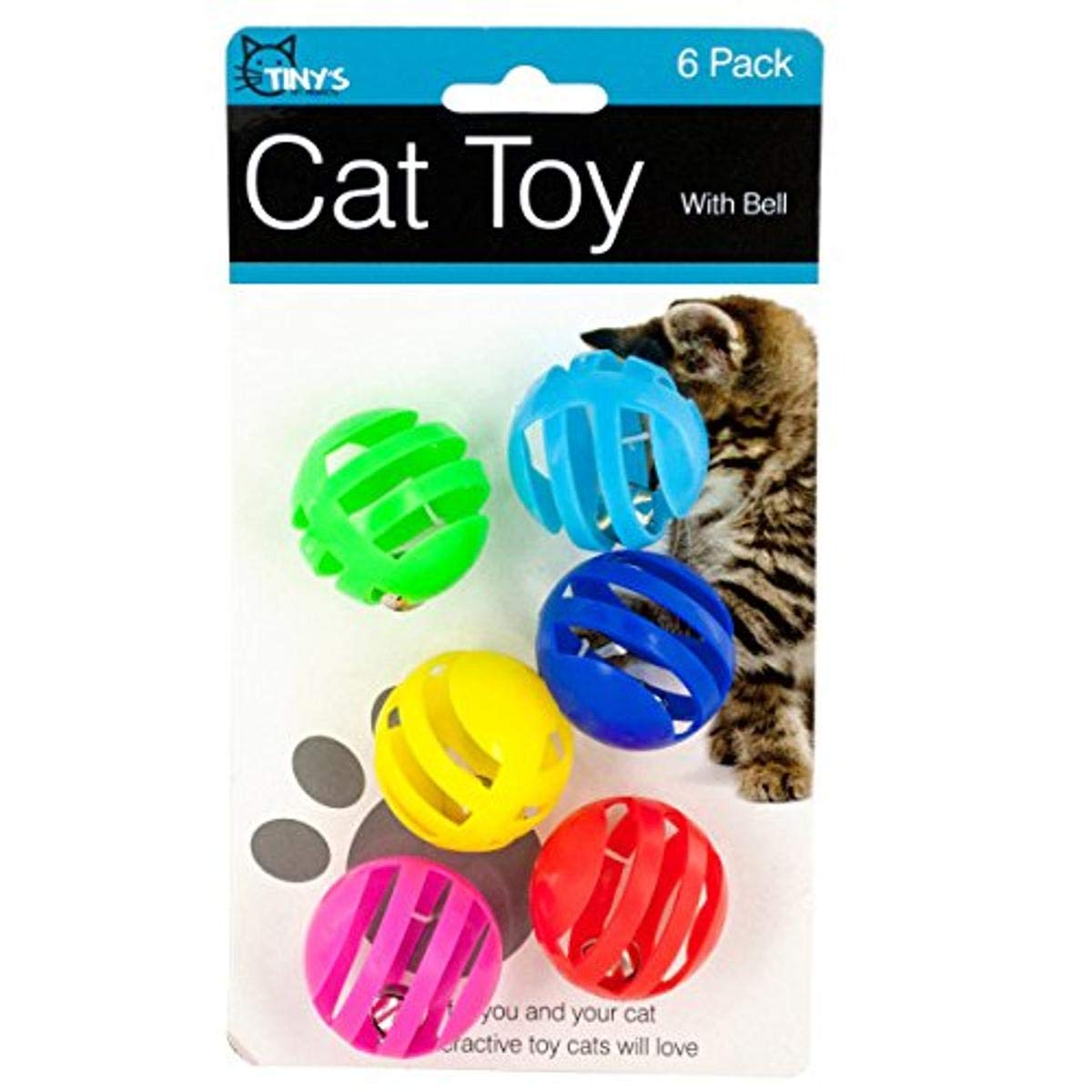 Kasyat 21 Pieces Plastic Cat Balls with Bells Bulk Inside Kitten Chase Toys Lattice Pounce Rattle Ball with Black Plush Drawstring Bag for Cat Exercise and Play Indoor