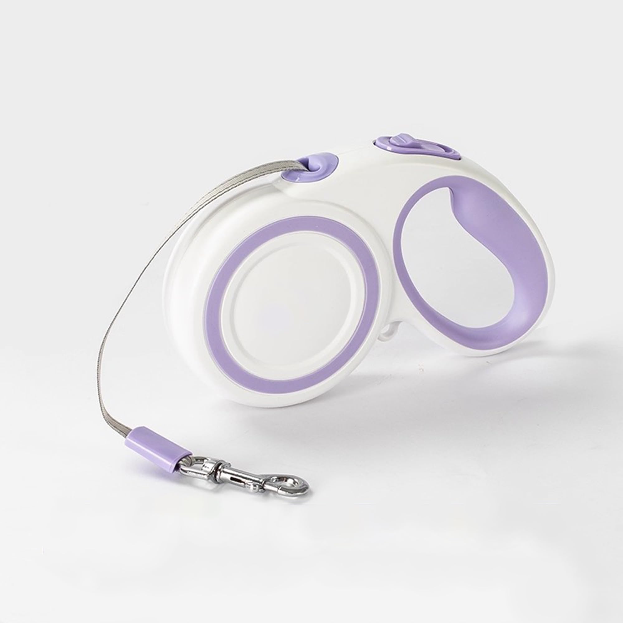 JSXD 360° Tangle-Free Retractable Dog Leash with One-Handed Brake, Pause, Lock, 10 ft Strong Nylon Tape Pet Walking Leash,Suitable for Cats, Small and Medium Dogs up to 66 lbs (Purple, 10 ft)
