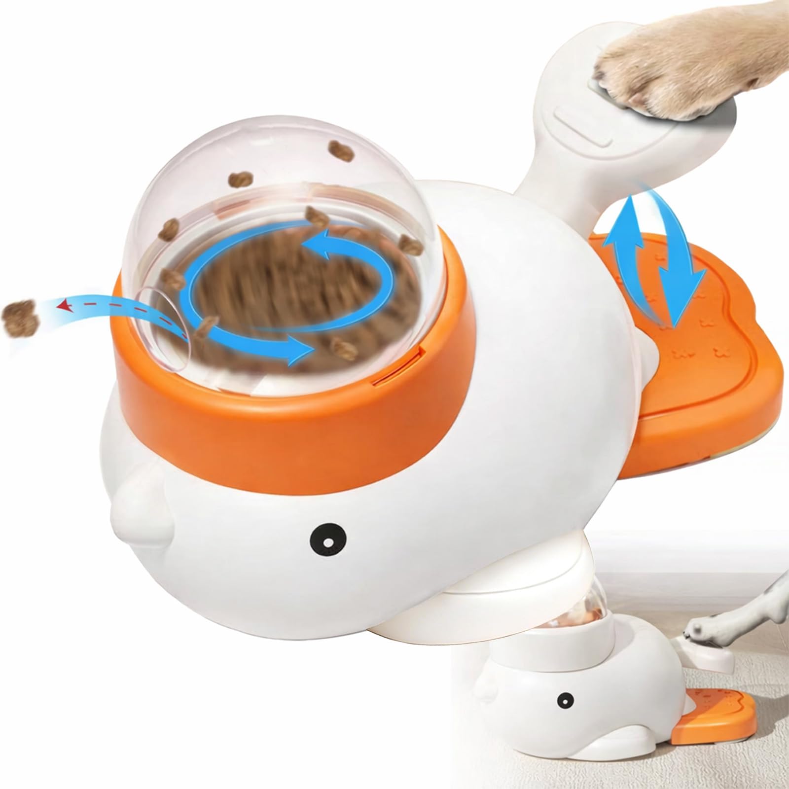 Interactive Dog Treat Dispenser Toy & Slow Feeder Dog Bowls - Duck-Shaped Puzzle Toy for Mental Stimulation, Adjustable Food Outlet for Small to Medium Cats and Dogs