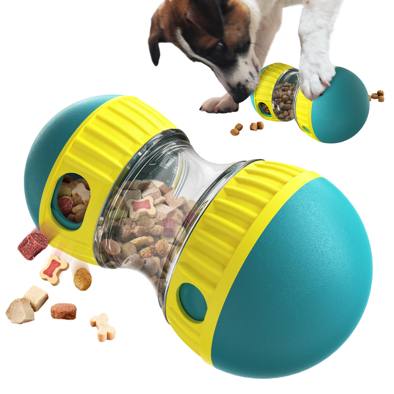 Potaroma Dog Puzzle Toy 2 Levels, Slow Feeder, Pup Food Treat Feeding Dispenser for IQ Training and Entertainment for All Breeds 4.2 Inch Height