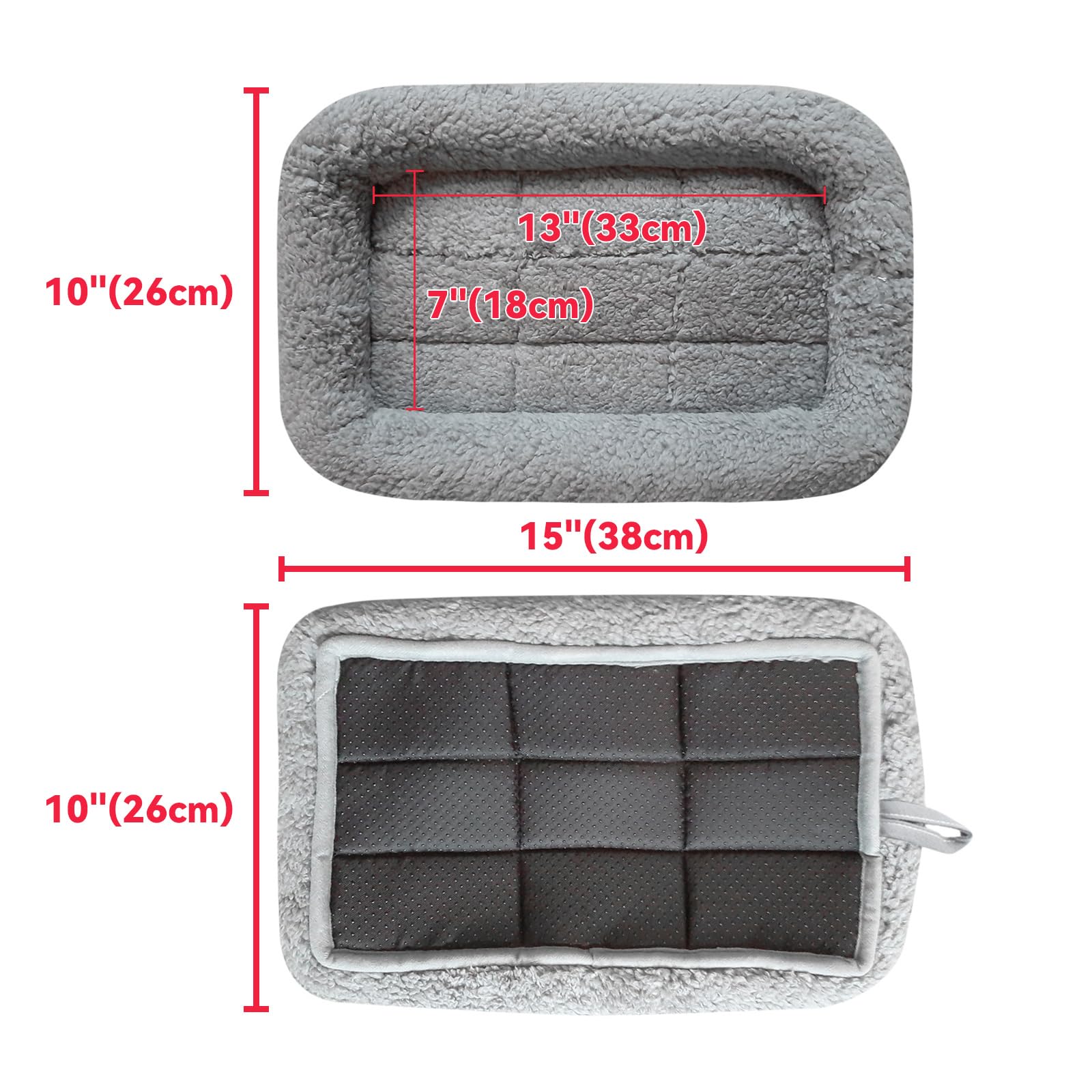 Enjoying Cat Mat Bed 10" x 15" Pet Bed with Pillow Around for Puppy Kitten Curled Sleeping Beds for Carrier/Crate Small Dog Cushion, Anti Skid Bottom, Small