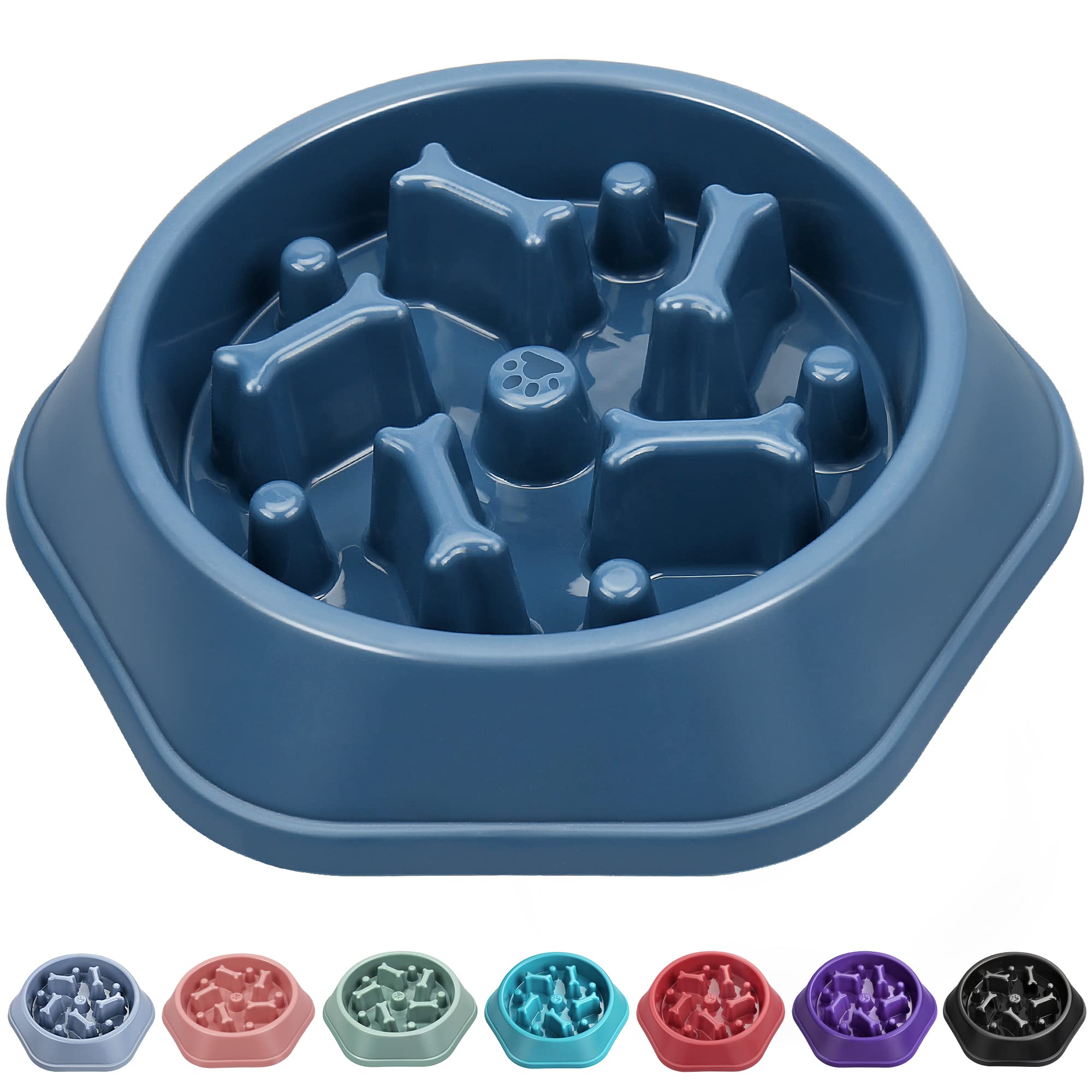 MateeyLife Slow Feeder Dog Bowls 2PCS, Anti-Choking Puzzle Dog Food Bowls, Anti-Slip Interactive Feeding Slow Down Eating, Bloat Stop Maze Dishes for Medium Breeds
