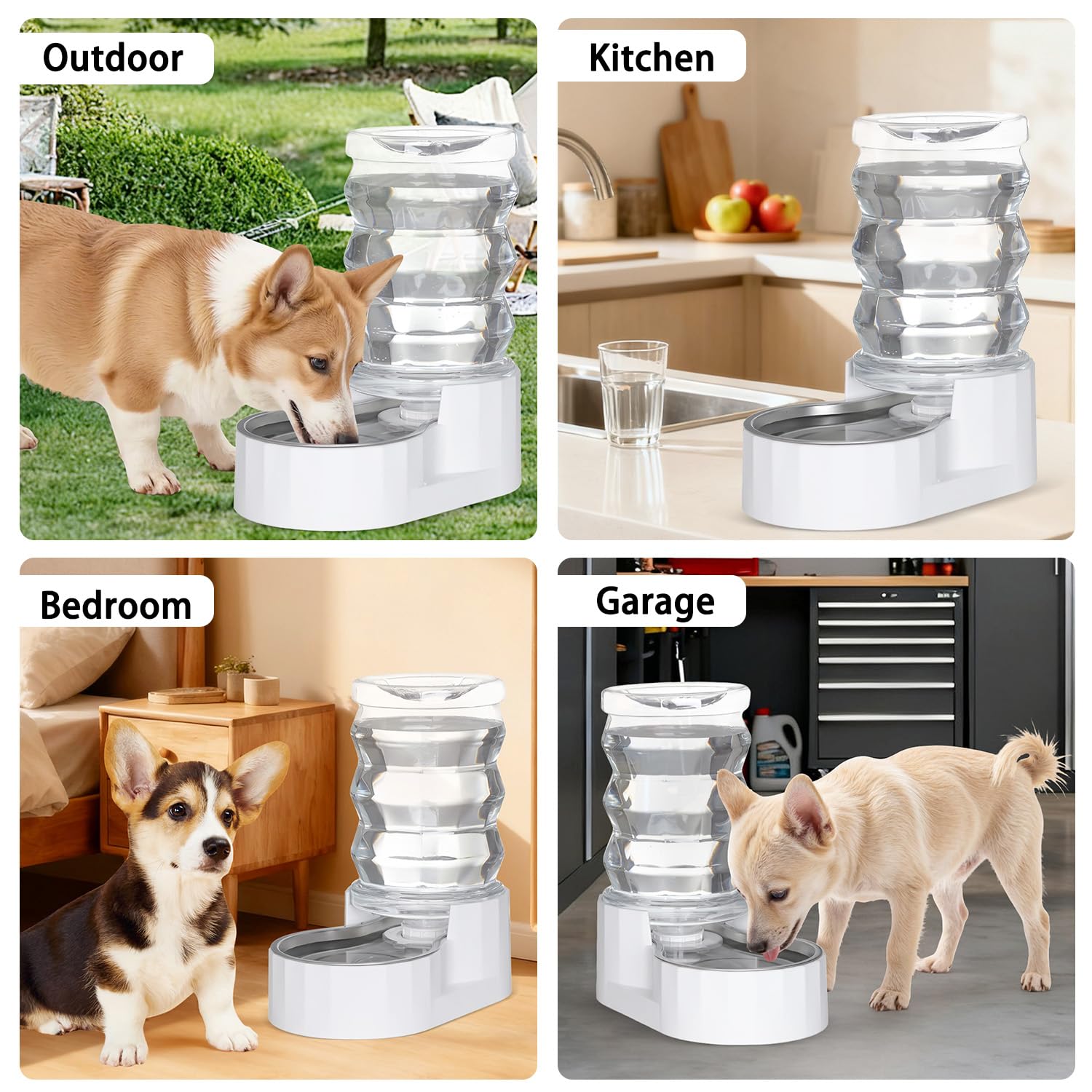 RIZZARI Automatic Gravity Pet Dispenser: Helps Prevent Urinary Stones - Activated Carbon Ion Exchange System - 6.5L Large Capacity Stainless Steel-Ideal for Cats & Small Dogs-All-Day Hydration at Home