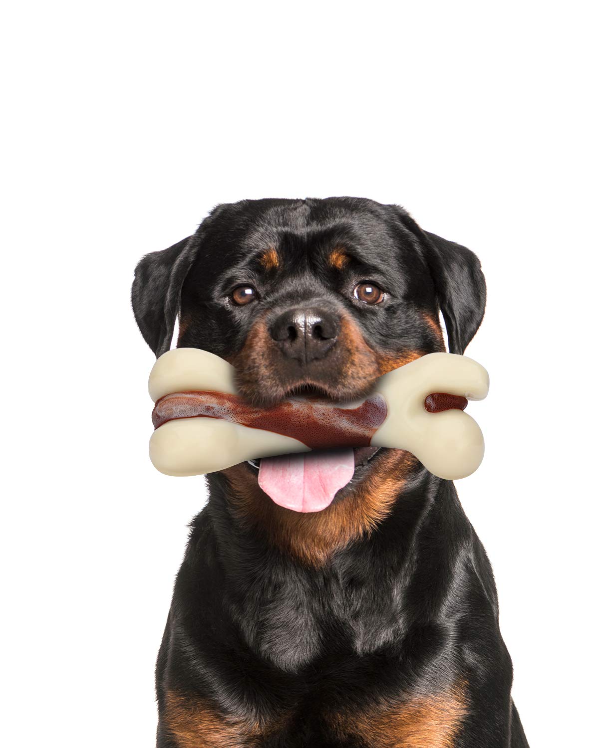 Kseroo Indestructible Dog Toys for Aggressive Chewers: Beef Flavored Hard Nylon Bone Chew Toys, Tough Dog Chew Toys for Large Dogs, Dog Toys to Keep Them Busy for Medium Large Breed (20-80 lbs), Red