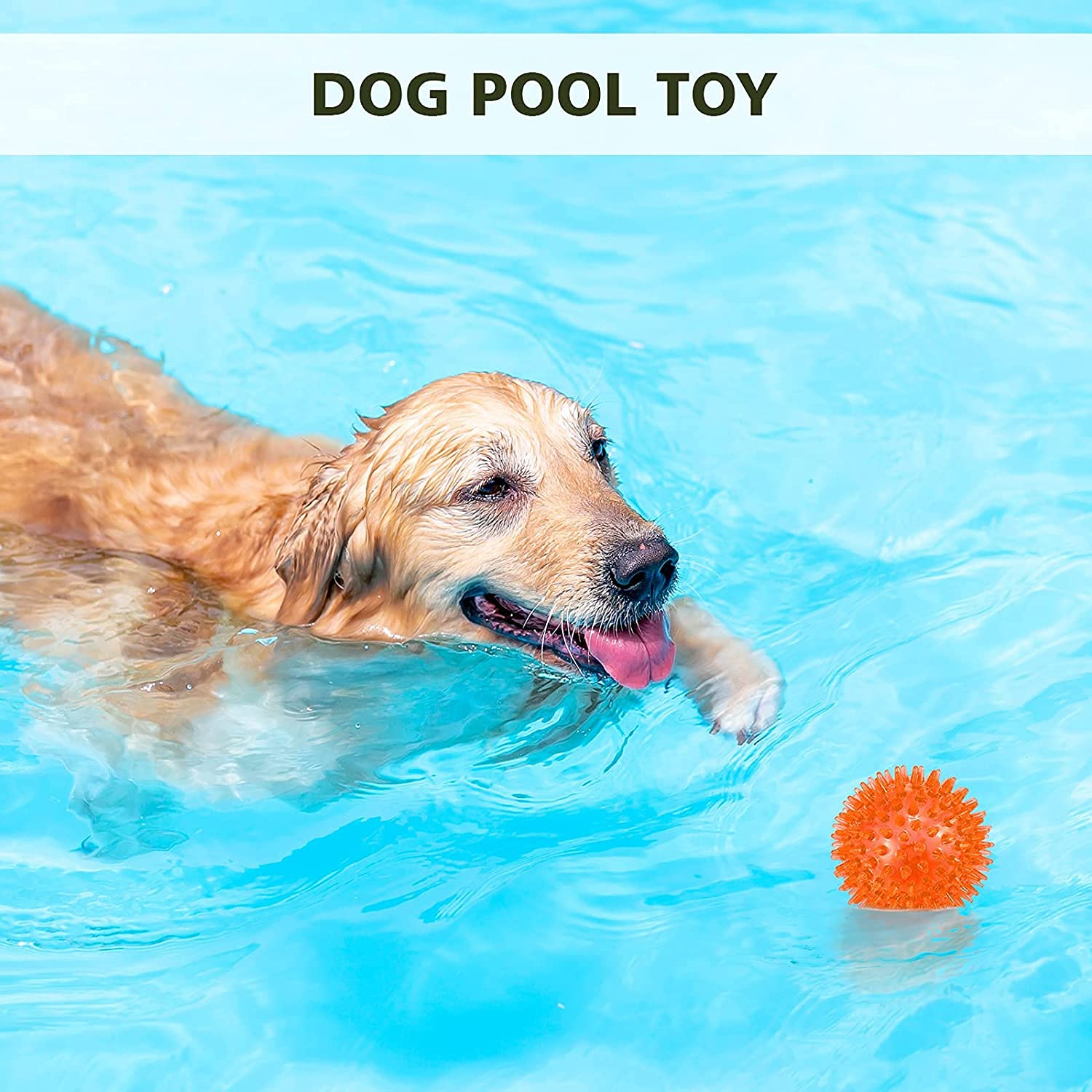 petizer 6 Pack 2.5” Squeaky Dog Toy Balls, Floating Dogs Pool Balls, Spiky Dog Balls, Durable Interactive Fetch Toys for Puppy, Dog Chew Toys for Teething (2.5", Small Dog)
