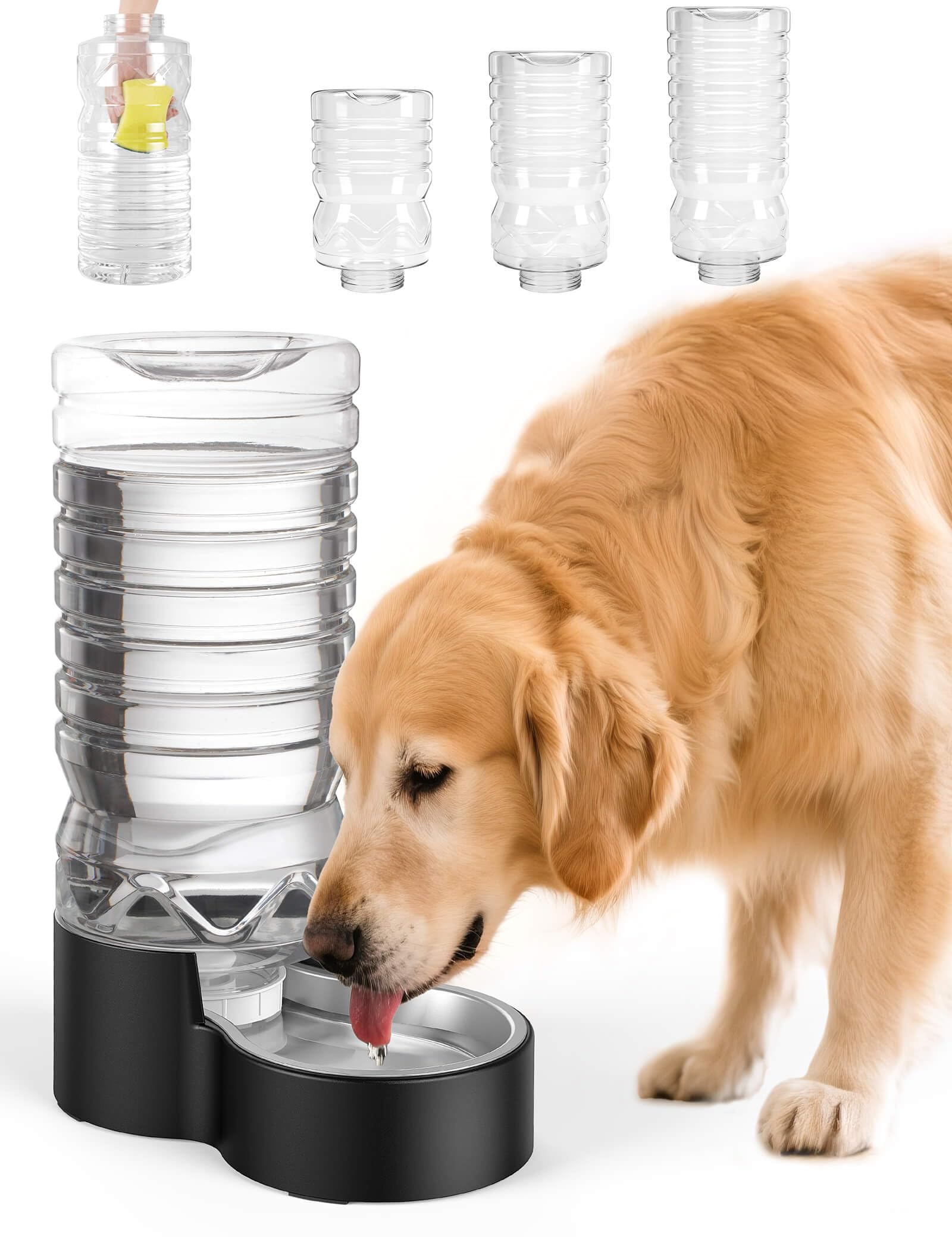 RIZZARI Automatic Gravity Pet Dispenser: Helps Prevent Urinary Stones - Activated Carbon Ion Exchange System - 6.5L Large Capacity Stainless Steel-Ideal for Cats & Small Dogs-All-Day Hydration at Home