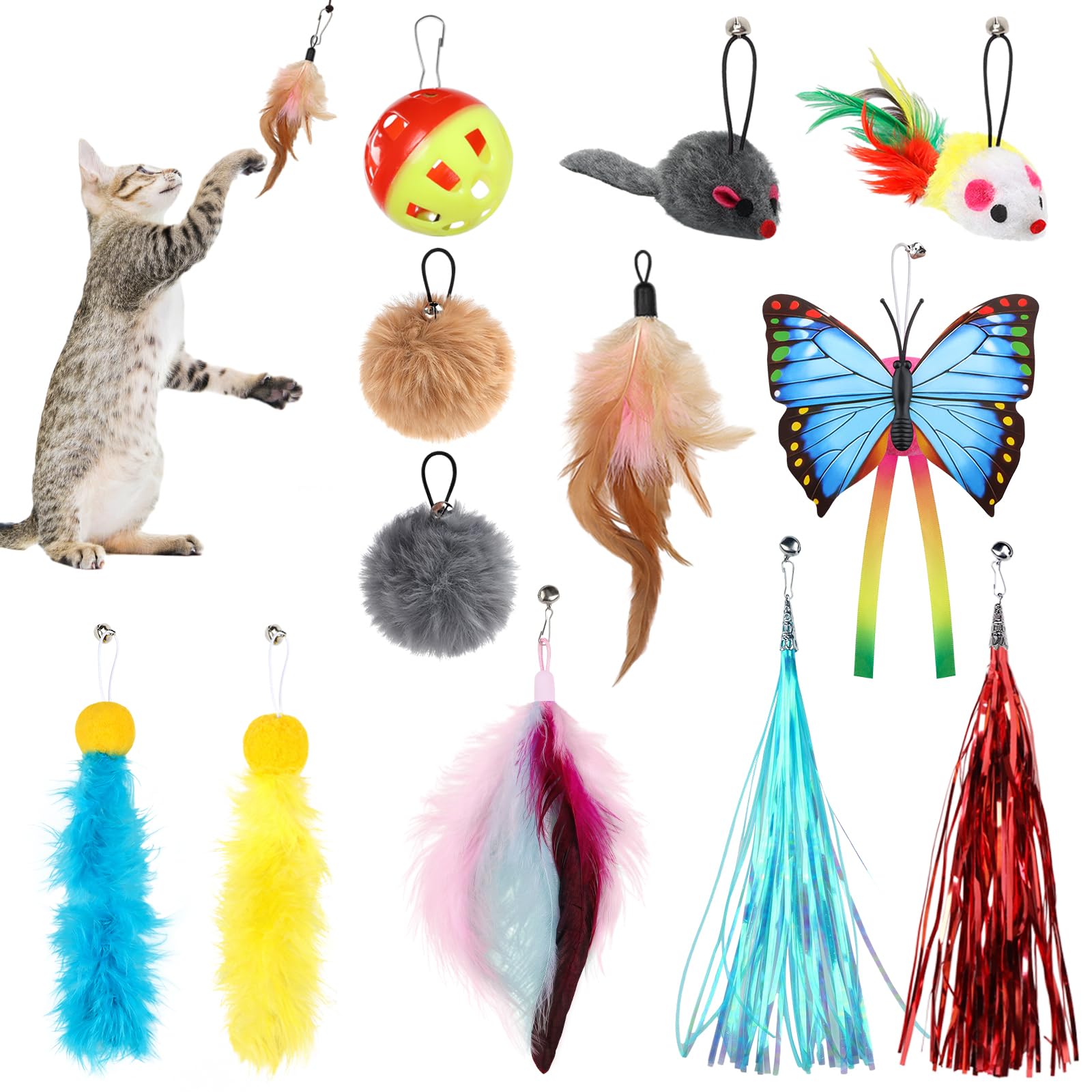 The Natural Pet Company Cat Toys Feather Refill 6 Pack - Add Life to Your Cat's Favorite Toy with This Interchangeable Feather Refill Multipack (As Photographed).